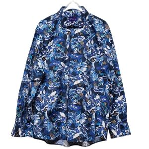 Kolte Men's Blue Multicolor Long Sleeve Button-Down Shirt Size L 16½